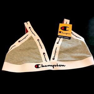 Champion Organic Triangle XL bra heather gray white